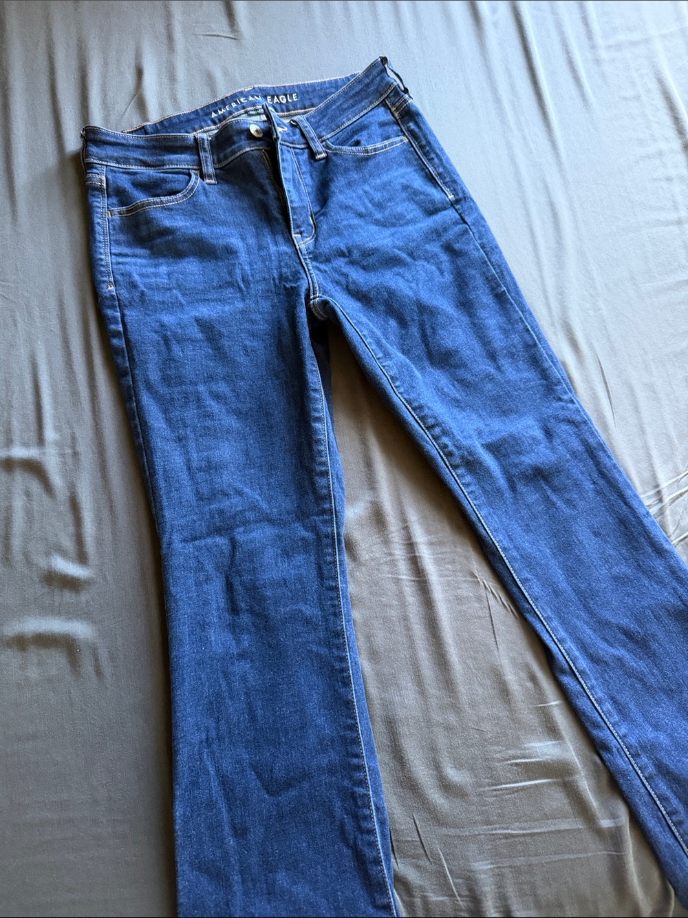 American Eagle Outfitters Dark Blue Low Rise Kick Boot Jeans